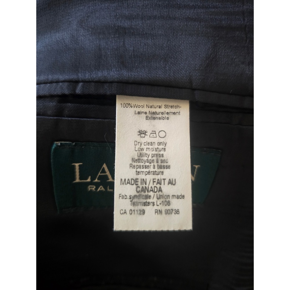 Lauren Ralph Lauren Mens Black 100% Wool Natural Tuxedo Jacket Blazer 46R EUC - Picture 8 of 12